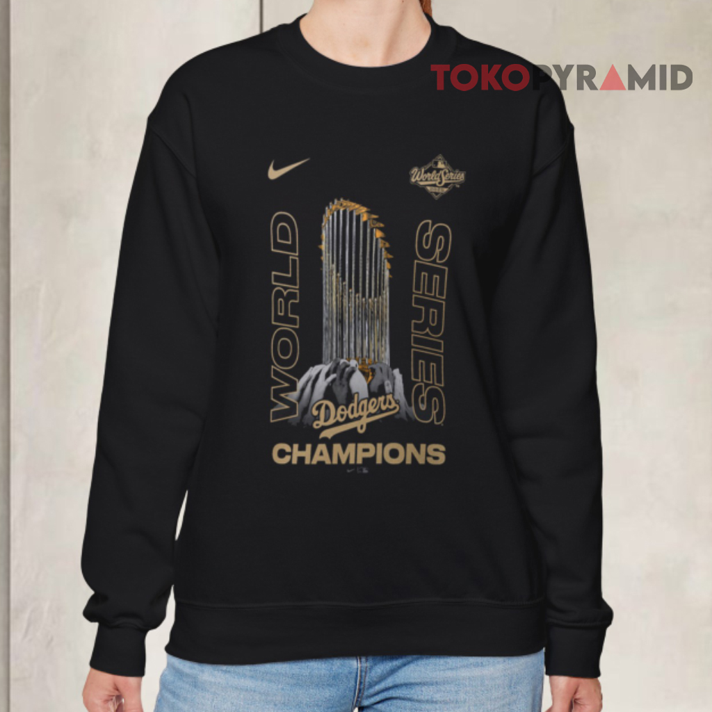 Los Angeles Dodgers 2025 World Series Champions Raise The Trophy Sweatshirt Los Angeles Dodgers 2025 World Series Champions Raise The Trophy Sweatshirt
