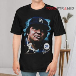 Los Angeles Dodgers Fernando Valenzuela Portrait Shirt 4 Los Angeles Dodgers Fernando Valenzuela Portrait Black T shirt