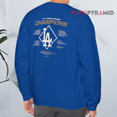 Los Angeles Dodgers Nike 2025 World Series Champions Roster Sweatshirt Back