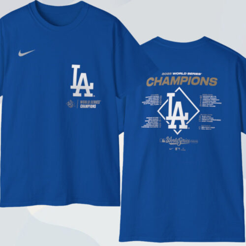 Los Angeles Dodgers Nike 2025 World Series Champions Roster T shirt