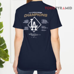 Los Angeles Dodgers Nike 2025 World Series Champions Roster T shirt Back