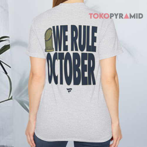 Los Angeles Dodgers We Rule October 2025 World Series Champions T shirt Back Los Angeles Dodgers We Rule October 2025 World Series Champions T shirt Back