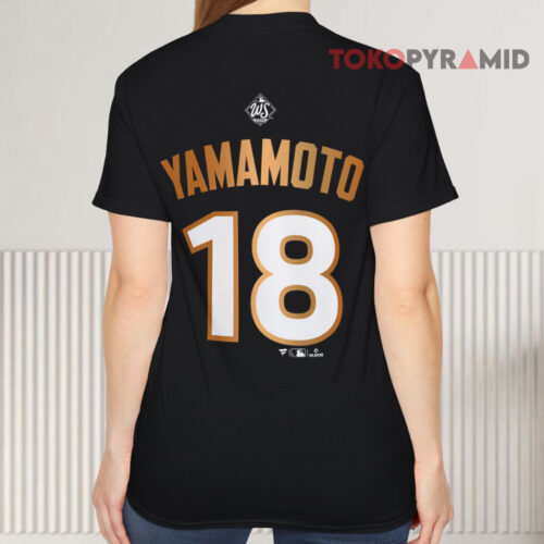 Los Angeles Dodgers Yoshinobu Yamamoto 2025 World Series Champions T shirt Back Los Angeles Dodgers Yoshinobu Yamamoto 2025 World Series Champions T shirt Back