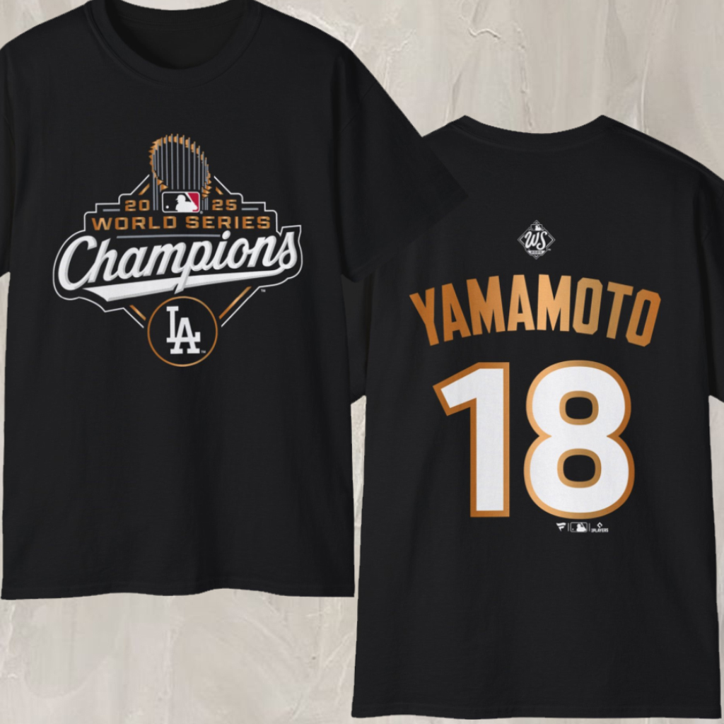 Los Angeles Dodgers Yoshinobu Yamamoto 2025 World Series Champions T shirt Los Angeles Dodgers Yoshinobu Yamamoto 2025 World Series Champions T shirt