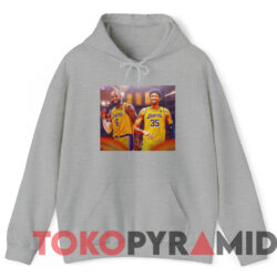 Los Angeles Lakers Christian Wood x LeBron James T-Shirt 2 Los Angeles Lakers Christian Wood X Lebron James T shirt Grey Hoodie