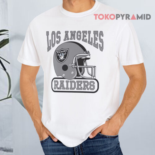 Los Angeles Raiders Helmet White T shirt