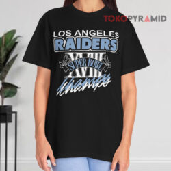 Los Angeles Raiders Super Bowl Xviii Champions Black T shirt