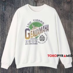 LSU Tiger Geauxmaha 2025 20th Appearance Shirt 4 Lsu Tiger Geauxmaha 2025 20th Appearance Shirt White Sweatshirt