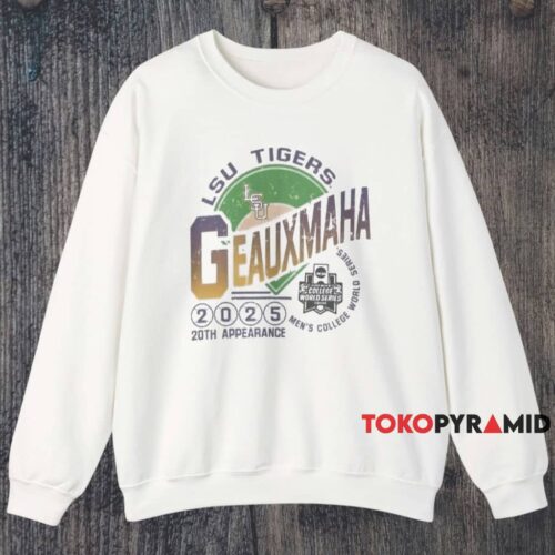 Lsu Tiger Geauxmaha 2025 20th Appearance Shirt White Sweatshirt Lsu Tiger Geauxmaha 2025 20th Appearance Shirt White Sweatshirt