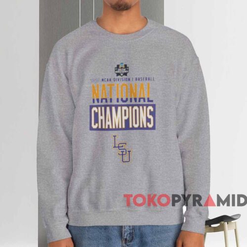 Lsu Tigers 2025 Ncaa Division I Baseball National Champions Locker Room Shirt Grey Sweatshirt Lsu Tigers 2025 Ncaa Division I Baseball National Champions Locker Room Shirt Grey Sweatshirt