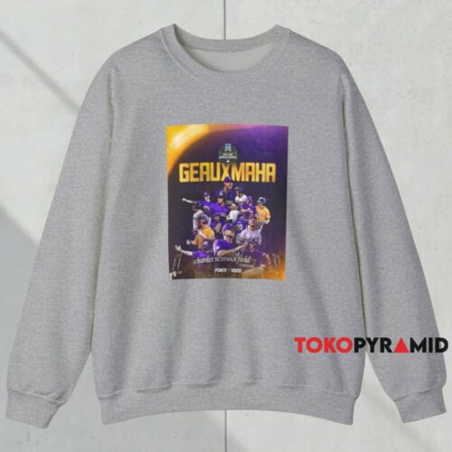 Lsu Tigers Ncaa 2025 College World Series Omaha Geauxmaha Shirt Grey Sweatshirt Lsu Tigers Ncaa 2025 College World Series Omaha Geauxmaha Shirt Grey Sweatshirt