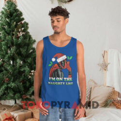 Marvel Deadpool Naughty List Christmas Sweatshirt 3 Marvel Deadpool Naughty List Christmas Blue Tank Top