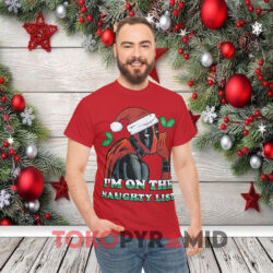 Marvel Deadpool Naughty List Christmas Sweatshirt 2 Marvel Deadpool Naughty List Christmas Red T shirt