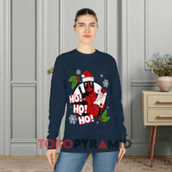 Marvel Deadpool Santa Christmas Sweatshirt 2 Marvel Deadpool Santa Christmas Navy Long sleeved