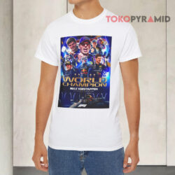 Max Verstappen 4x World Champion Poster White T shirt