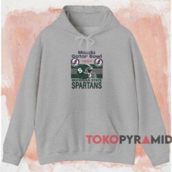 Mazda Gator Bowl 1989 Michigan State Spartans Shirt Grey Hoodieq