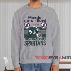Mazda Gator Bowl 1989 Michigan State Spartans Shirt Grey Sweatshirt