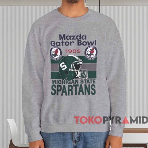 Mazda Gator Bowl 1989 Michigan State Spartans Shirt Grey Sweatshirt