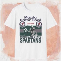 Mazda Gator Bowl 1989 Michigan State Spartans Shirt White T shirt