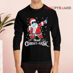 Merry Christ-Mask Santa Dabbing Sweatshirt 3 Merry Christ mask Santa Dabbing Long sleeved