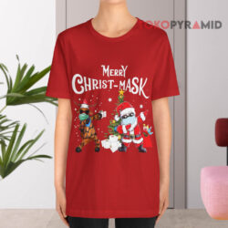 Merry Christ-Mask Santa Reindeer Christmas Sweatshirt 2 Merry Christ mask Santa Reindeer Christmas T shirt