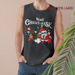 Merry Christ-Mask Santa Reindeer Christmas Sweatshirt 3 Merry Christ mask Santa Reindeer Christmas Tank Top
