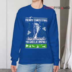 Merry Christmas You Wheelie Animals Blue Sweatshirt