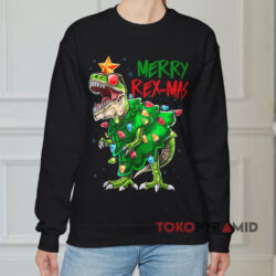 Merry Rex mas Dinosaur Christmas Black Sweatshirt