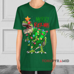Merry Rex-Mas Dinosaur Christmas Sweatshirt 4 Merry Rex mas Dinosaur Christmas Green T shirt