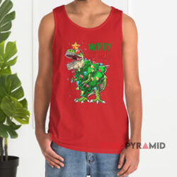 Merry Rex-Mas Dinosaur Christmas Sweatshirt 2 Merry Rex mas Dinosaur Christmas Red Tank Top