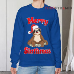 Merry Slothmas Blue Sweatshirt