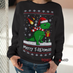 Merry T-Rexmas Merry Christmas Gift Sweatshirt 3 Merry T rexmas Merry Christmas Gift Black Sweatshirt
