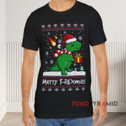 Merry T rexmas Merry Christmas Gift Black T shirt