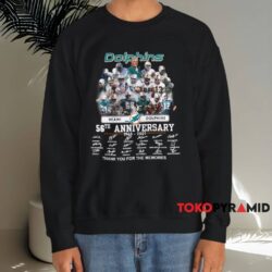 Miami Dolphins 56th Anniversary Signatures Shirt Black Sweatshirt