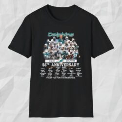 Miami Dolphins 56th Anniversary Signatures Shirt Black T shirt