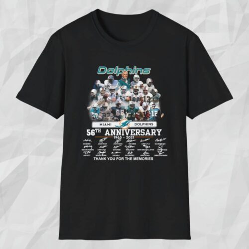 Miami Dolphins 56th Anniversary Signatures Shirt Black T shirt