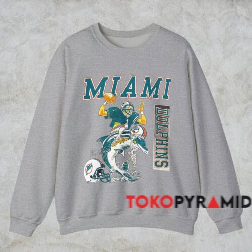 Miami Dolphins Dan Marino T Shirt Grey Sweatshirt