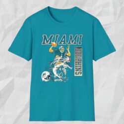 Miami Dolphins Dan Marino T Shirt Tropical Blue T shirt