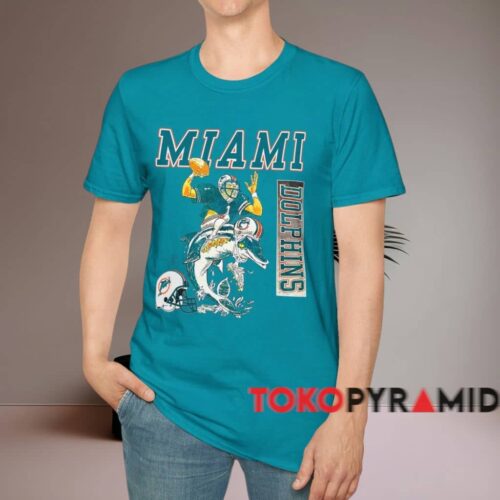 Miami Dolphins Dan Marino T Shirt Tropical Blue T shirt