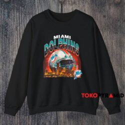 Miami Dolphins Helmet Skyline Shirt Black Sweatshirt