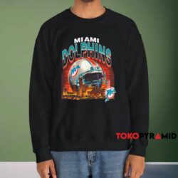 Miami Dolphins Helmet Skyline Shirt Black Sweatshirt