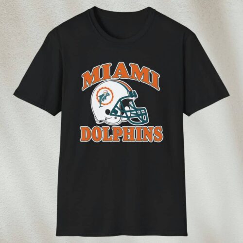 Miami Dolphins Helmet Vintage Shirt Black T shirt