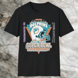 Miami Dolphins Two Time Super Bowl Champions Shirt Black T shirt