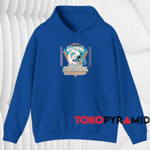 Miami Dolphins Two Time Super Bowl Champions Shirt Blue Hoodie