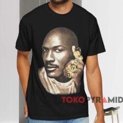 Michael Jordan 6 Championship Rings Chicago Bulls T shirt Black T shirt