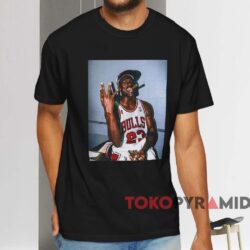 Michael Jordan Chicago Bulls Smoking T shirt Black T shirt