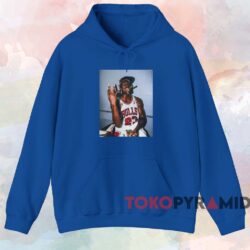 Michael Jordan Chicago Bulls Smoking T shirt Blue Hoodie