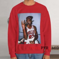 Michael Jordan Chicago Bulls Smoking T shirt Red Sweatshirt