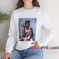 Michael Jordan Chicago Bulls Smoking T shirt White Sweatshirt