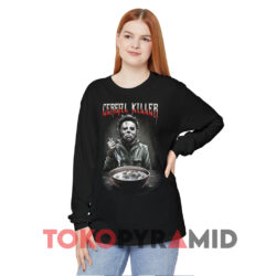 Michael Myers Cereal Killer Horror Shirt 4 Michael Myers Cereal Killer Horror Black Long sleeved